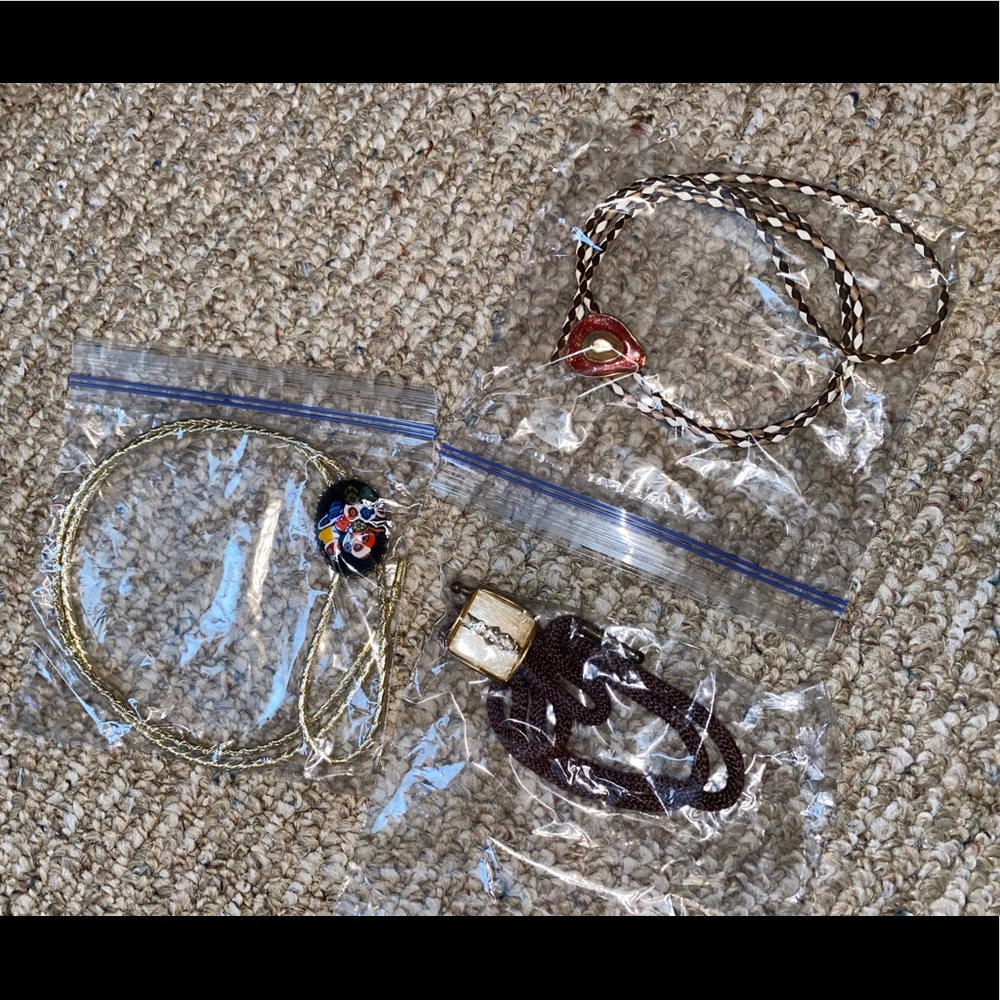 Cowboy bolo ties and buckles